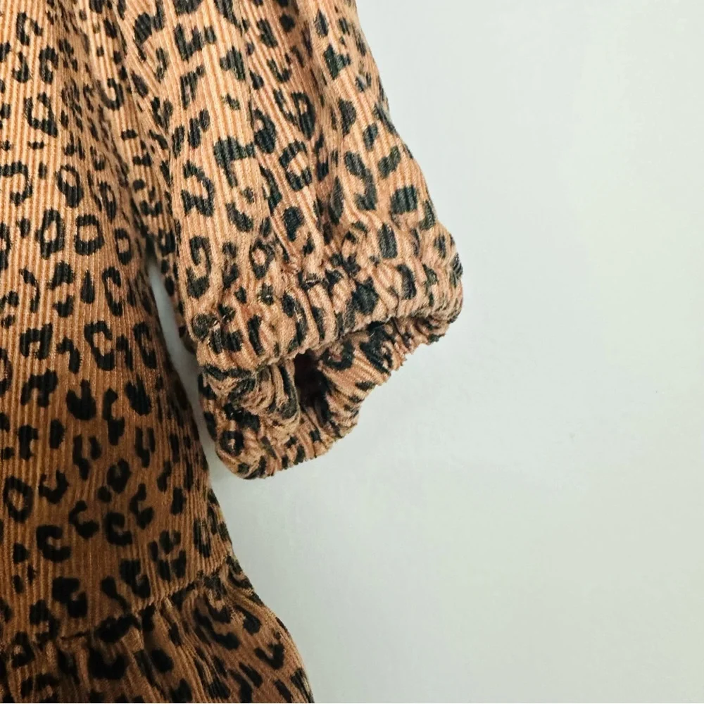GAP Brown Leopard Print Kids Long Sleeve Dress Size 4 Years old